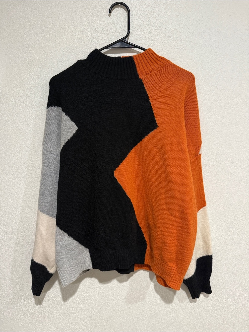XL Halloween Fall Colorblock half Turtleneck Sweater NWOT